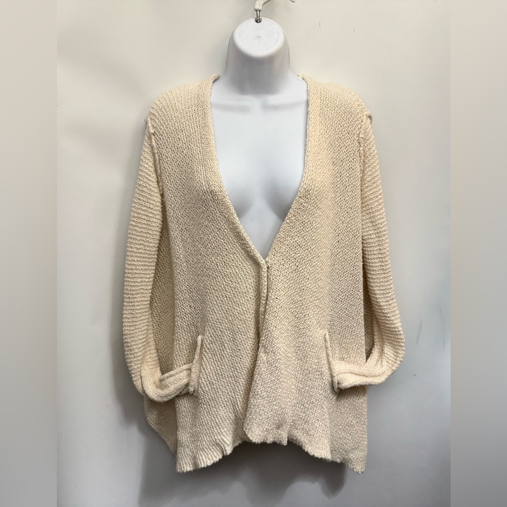 Free People Cream Open-Front Knit Cardigan - Picture 7 of 16
